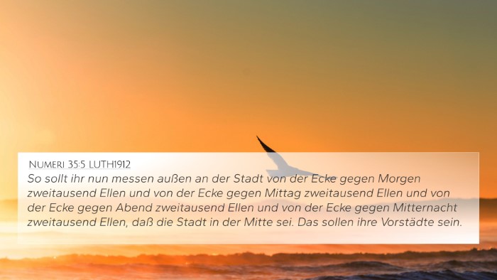Numeri 35:5 LUTH1912 4K Wallpaper - So sollt ihr nun messen außen an der Stadt von - 4K Wallpaper Bible Verse