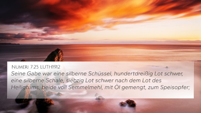 Numeri 7:25 LUTH1912 4K Wallpaper - Seine Gabe war eine silberne Schüssel, - 4K Wallpaper Bible Verse