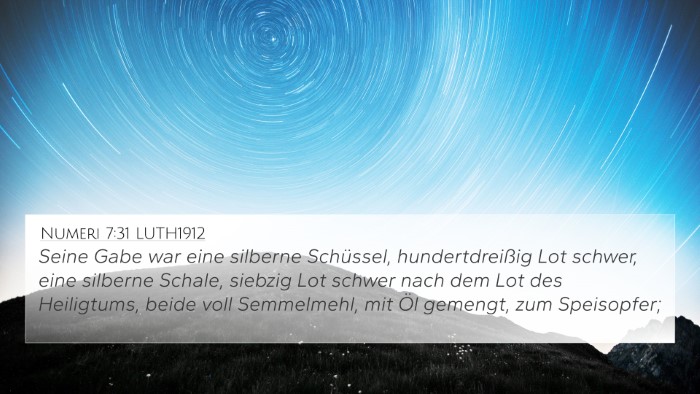 Numeri 7:31 LUTH1912 Bible Verse Image