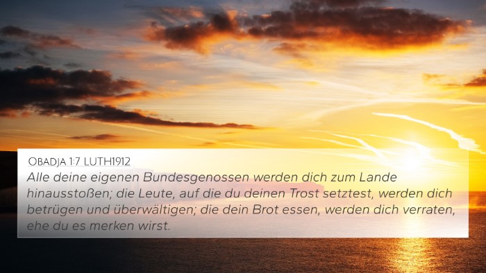 Obadja 1:7 LUTH1912 4K Wallpaper - Alle deine eigenen Bundesgenossen werden dich zum - 4K Wallpaper Bible Verse