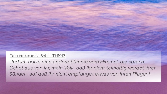 Offenbarung 18:4 LUTH1912 Bible Verse Image