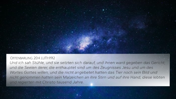 Offenbarung 20:4 LUTH1912 Bible Verse Image