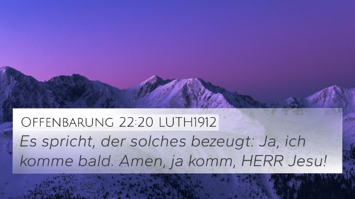 Offenbarung 22:20 LUTH1912 Bible Verse Image
