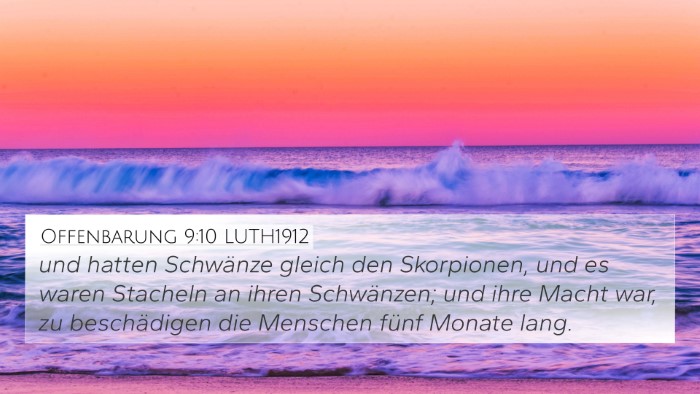 Offenbarung 9:10 LUTH1912 Bible Verse Image