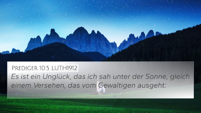 Prediger 10:5 LUTH1912 Bible Verse Image