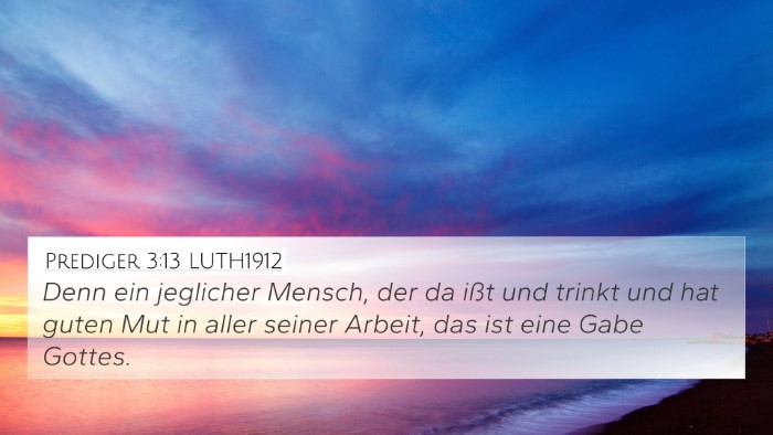 Prediger 3:13 LUTH1912 Bible Verse Image