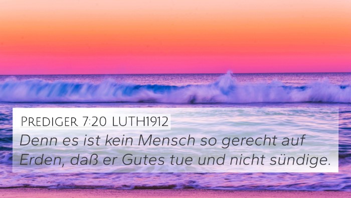 Prediger 7:20 LUTH1912 Bible Verse Image