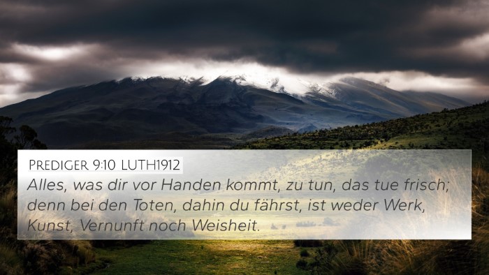 Prediger 9:10 LUTH1912 Bible Verse Image