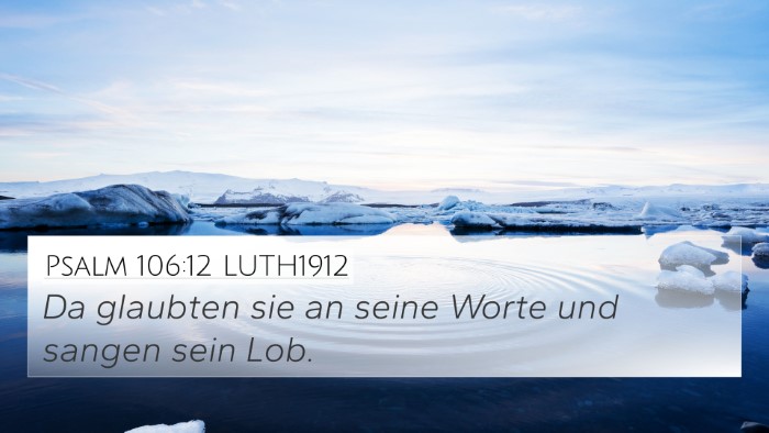 Psalm 106:12 LUTH1912 Bible Verse Image