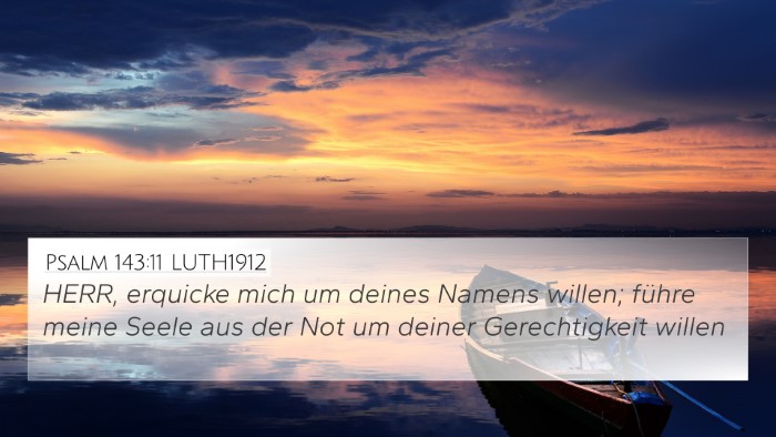 Psalm 143:11 LUTH1912 Bible Verse Image