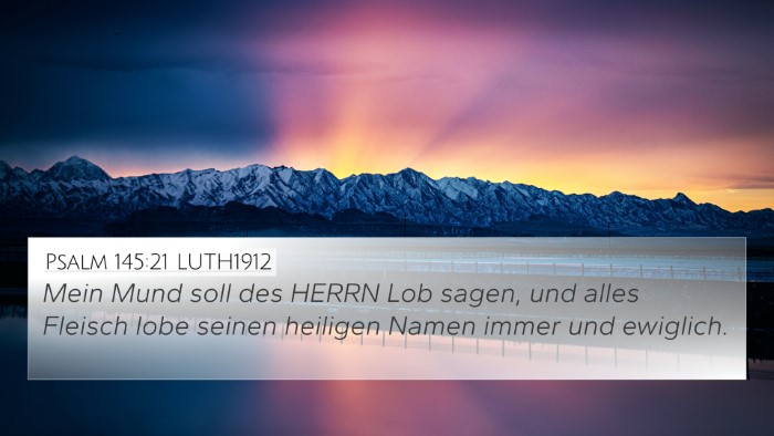 Psalm 145:21 LUTH1912 Bible Verse Image
