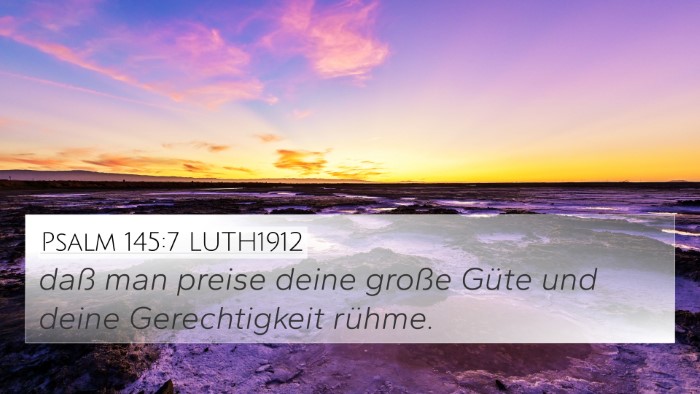 Psalm 145:7 LUTH1912 Bible Verse Image