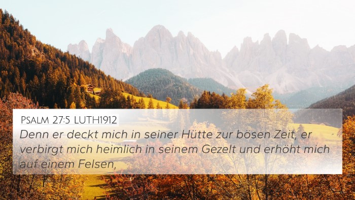 Psalm 27:5 LUTH1912 Bible Verse Image