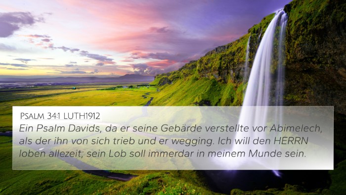 Psalm 34:1 LUTH1912 Bible Verse Image