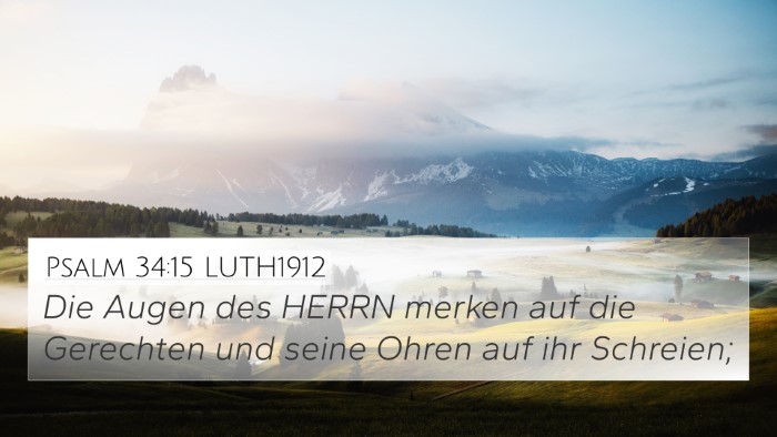 Psalm 34:15 LUTH1912 Bible Verse Image
