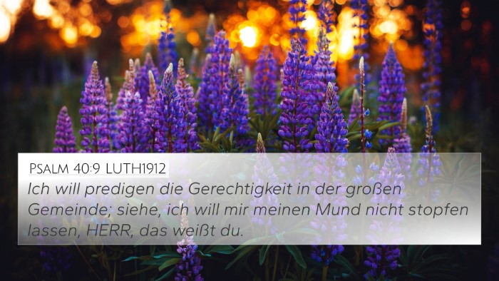 Psalm 40:9 LUTH1912 Bible Verse Image