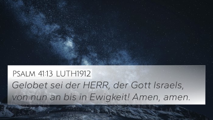 Psalm 41:13 LUTH1912 Bible Verse Image