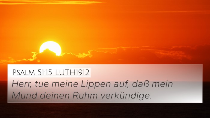 Psalm 51:15 LUTH1912 Bible Verse Image