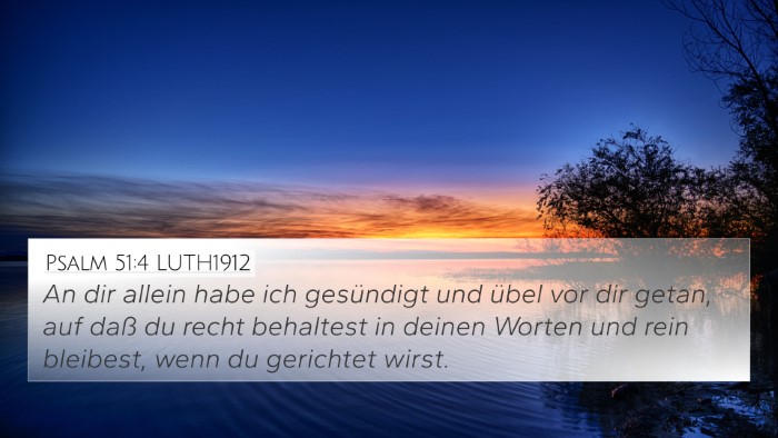 Psalm 51:4 LUTH1912 Bible Verse Image