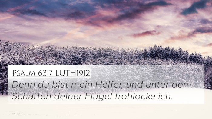 Psalm 63:7 LUTH1912 Bible Verse Image