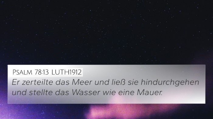 Psalm 78:13 LUTH1912 Bible Verse Image