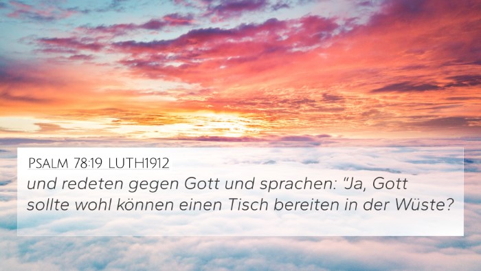 Psalm 78:19 LUTH1912 Bible Verse Image
