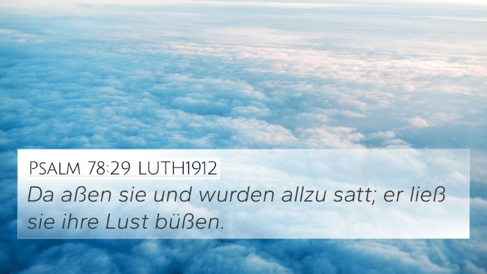 Psalm 78:29 LUTH1912 Bible Verse Image