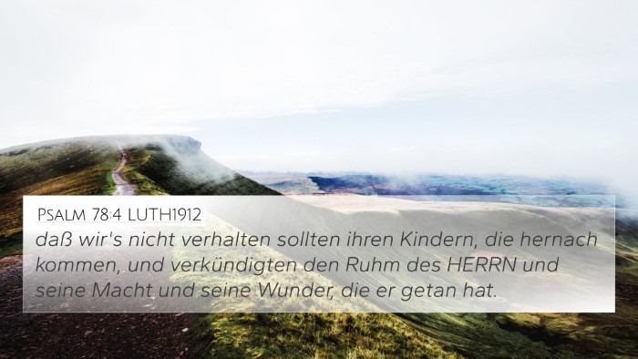 Psalm 78:4 LUTH1912 Bible Verse Image
