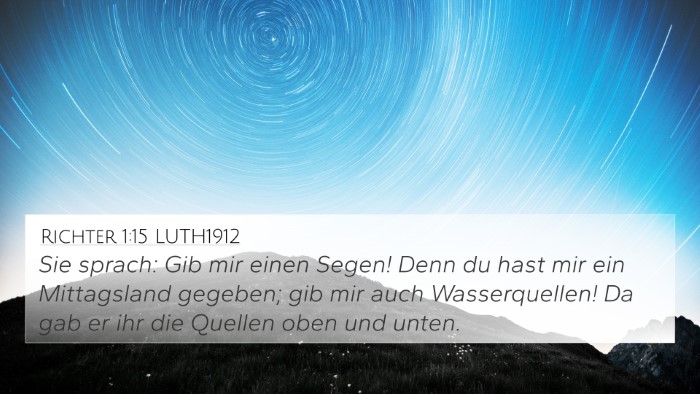 Richter 1:15 LUTH1912 Bible Verse Image