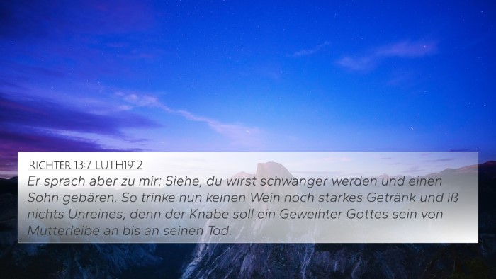 Richter 13:7 LUTH1912 Bible Verse Image