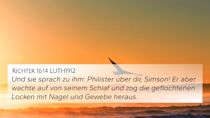 Richter 16:14 LUTH1912 Bible Verse Image