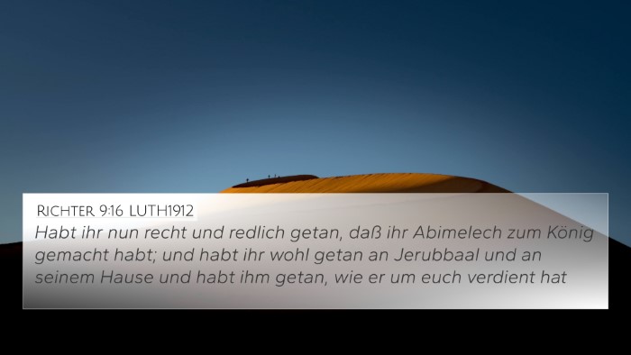 Richter 9:16 LUTH1912 Bible Verse Image