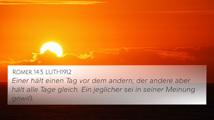 Römer 14:5 LUTH1912 Bible Verse Image