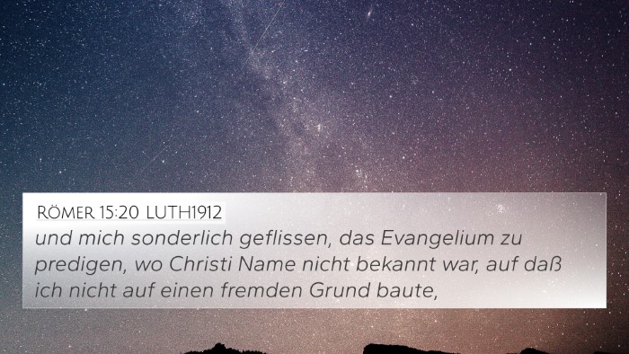 Römer 15:20 LUTH1912 Bible Verse Image