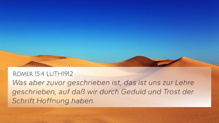 Römer 15:4 LUTH1912 Bible Verse Image