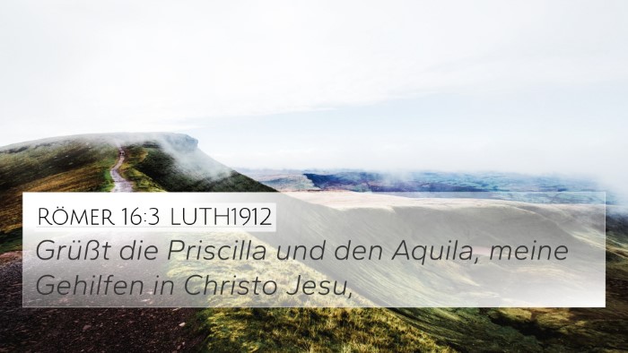 Römer 16:3 LUTH1912 Bible Verse Image