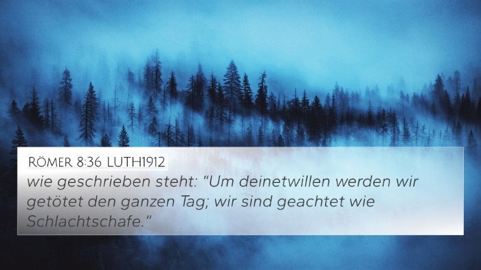 Römer 8:36 LUTH1912 Bible Verse Image