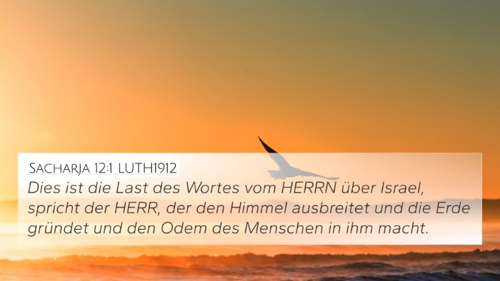 Sacharja 12:1 LUTH1912 Bible Verse Image