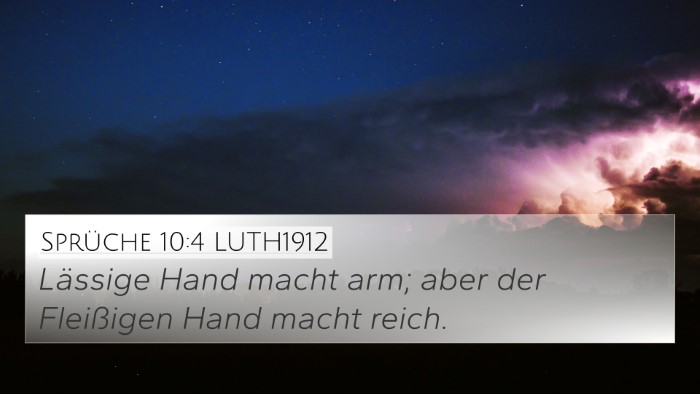 Sprüche 10:4 LUTH1912 Bible Verse Image