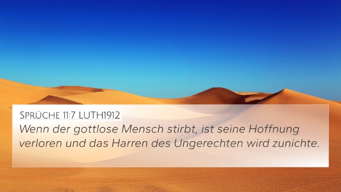 Sprüche 11:7 LUTH1912 Bible Verse Image