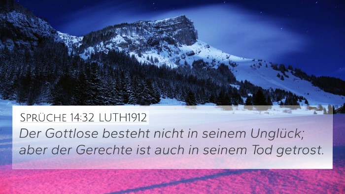 Sprüche 14:32 LUTH1912 Bible Verse Image
