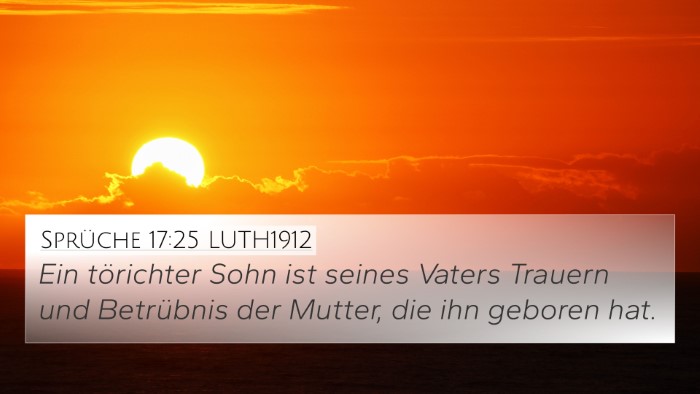 Sprüche 17:25 LUTH1912 Bible Verse Image