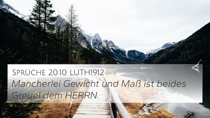 Sprüche 20:10 LUTH1912 4K Wallpaper - Mancherlei Gewicht und Maß ist beides Greuel dem - 4K Wallpaper Bible Verse