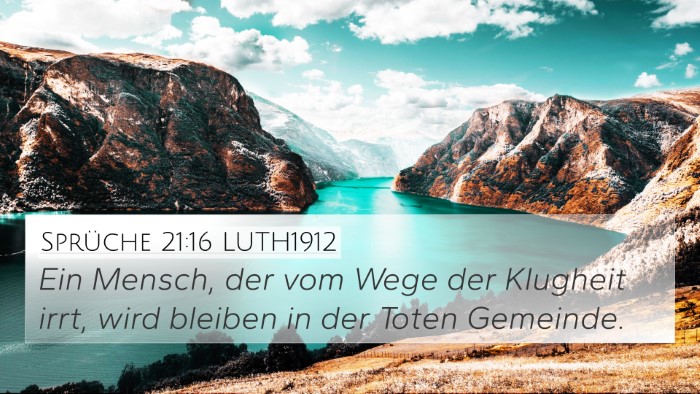 Sprüche 21:16 LUTH1912 Bible Verse Image