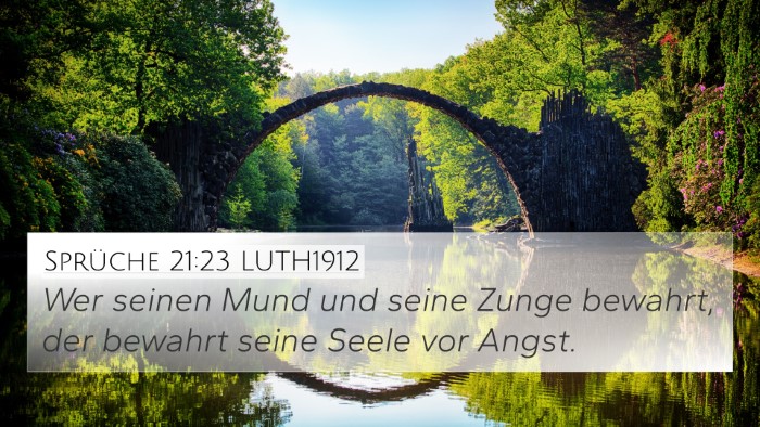 Sprüche 21:23 LUTH1912 Bible Verse Image