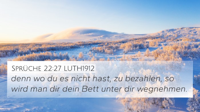 Sprüche 22:27 LUTH1912 Bible Verse Image