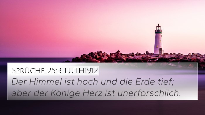 Sprüche 25:3 LUTH1912 4K Wallpaper - Der Himmel ist hoch und die Erde tief; aber der - 4K Wallpaper Bible Verse