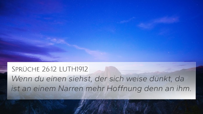Sprüche 26:12 LUTH1912 Bible Verse Image
