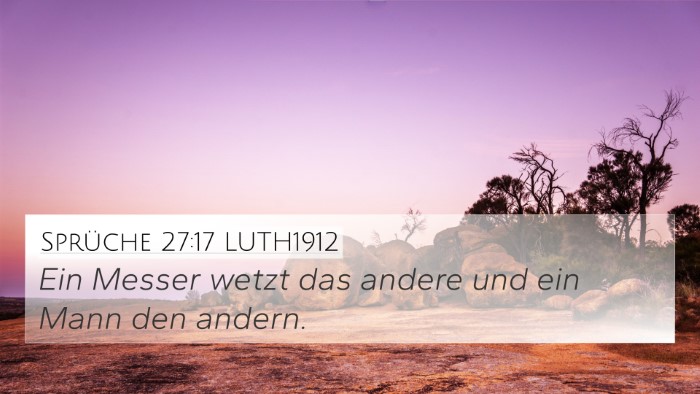 Sprüche 27:17 LUTH1912 Bible Verse Image