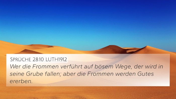 Sprüche 28:10 LUTH1912 Bible Verse Image